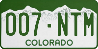 CO license plate 007NTM