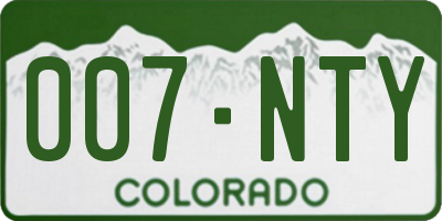 CO license plate 007NTY