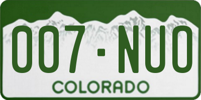 CO license plate 007NUO