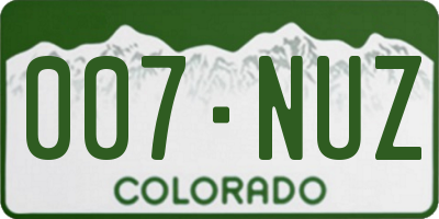 CO license plate 007NUZ
