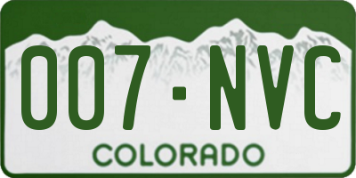 CO license plate 007NVC