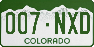 CO license plate 007NXD