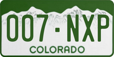 CO license plate 007NXP
