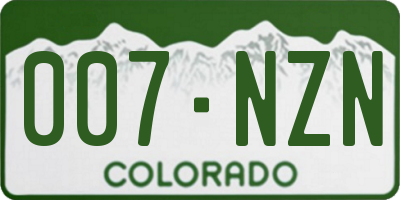 CO license plate 007NZN