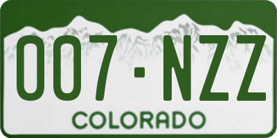 CO license plate 007NZZ