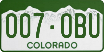 CO license plate 007OBU