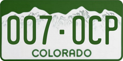CO license plate 007OCP