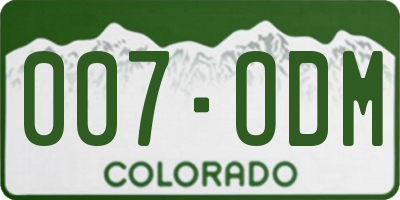 CO license plate 007ODM