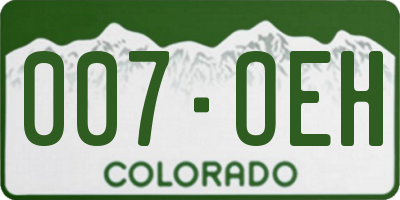 CO license plate 007OEH