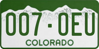 CO license plate 007OEU