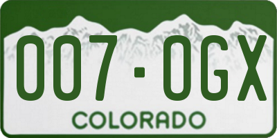 CO license plate 007OGX