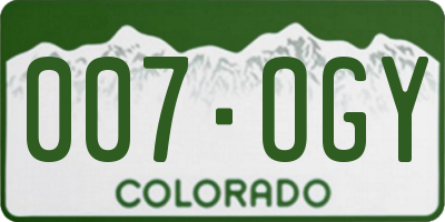 CO license plate 007OGY