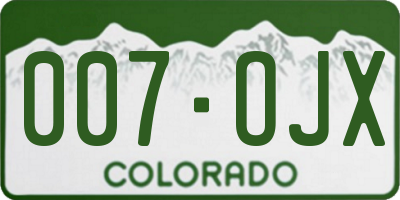 CO license plate 007OJX
