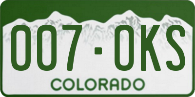 CO license plate 007OKS