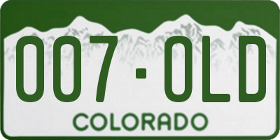 CO license plate 007OLD
