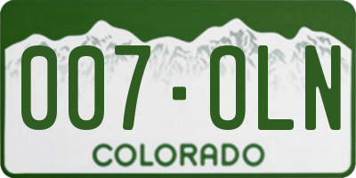 CO license plate 007OLN