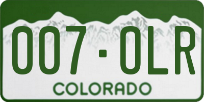 CO license plate 007OLR