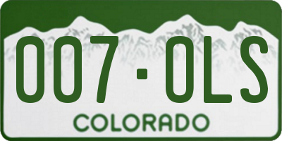 CO license plate 007OLS