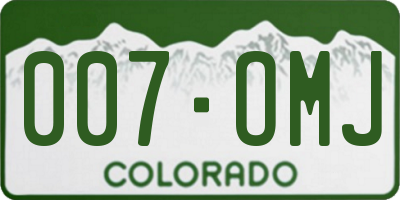 CO license plate 007OMJ