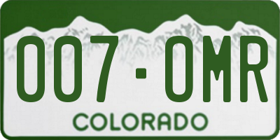 CO license plate 007OMR