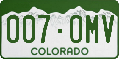 CO license plate 007OMV
