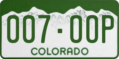 CO license plate 007OOP
