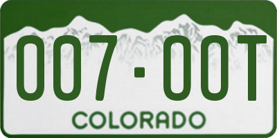 CO license plate 007OOT