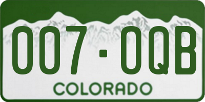 CO license plate 007OQB