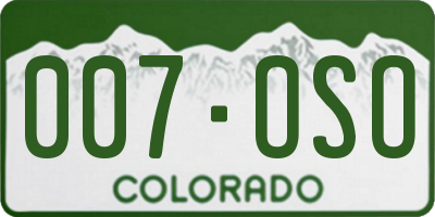 CO license plate 007OSO