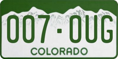 CO license plate 007OUG