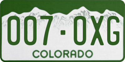 CO license plate 007OXG