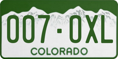 CO license plate 007OXL