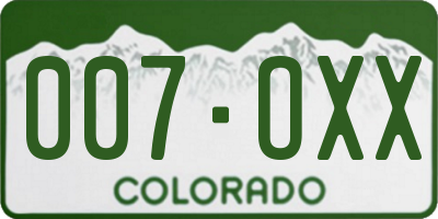 CO license plate 007OXX