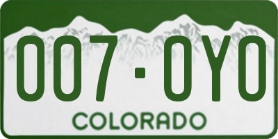 CO license plate 007OYO