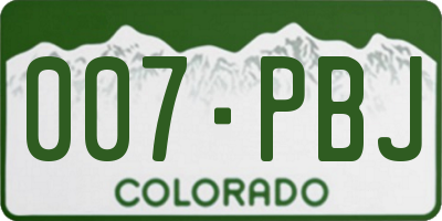 CO license plate 007PBJ