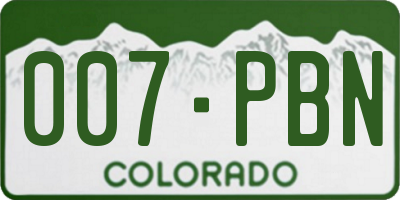 CO license plate 007PBN