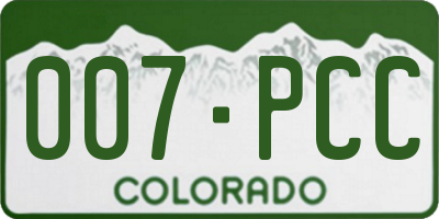 CO license plate 007PCC