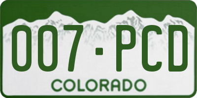CO license plate 007PCD