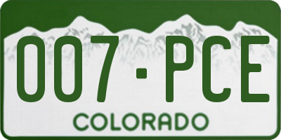 CO license plate 007PCE
