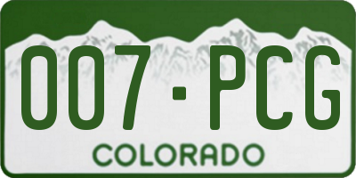 CO license plate 007PCG
