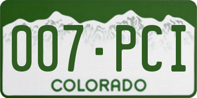 CO license plate 007PCI
