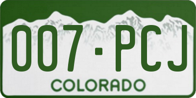 CO license plate 007PCJ