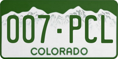 CO license plate 007PCL