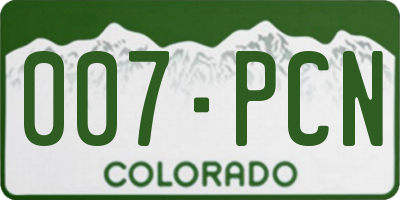 CO license plate 007PCN