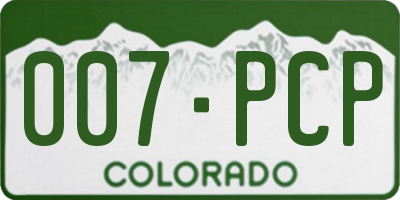 CO license plate 007PCP