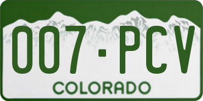 CO license plate 007PCV