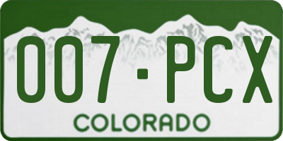 CO license plate 007PCX