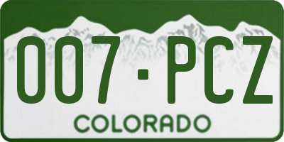 CO license plate 007PCZ