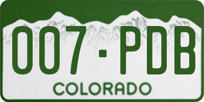 CO license plate 007PDB