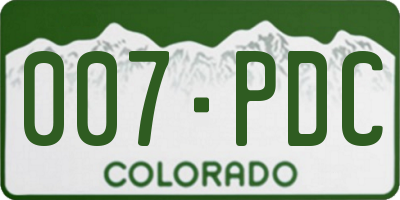 CO license plate 007PDC